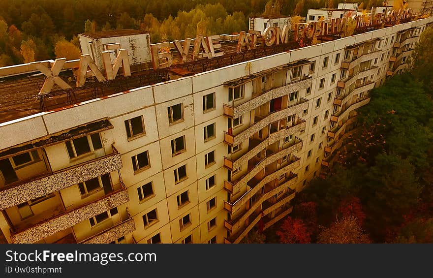 Aerial View of Pripyat, Chernobyl, Beautiful Landscape