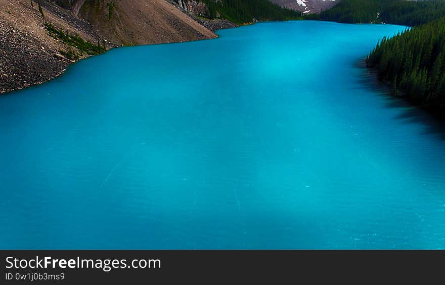 Moraine Lake is a glacially fed lake in Banff National Park, 14 kilometres outside the Village of Lake Louise, Alberta, Canada. It is situated in the Valley of the Ten Peaks, at an elevation of approximately 1,884 metres. The lake has a surface area of 50 hectares. Moraine Lake is a glacially fed lake in Banff National Park, 14 kilometres outside the Village of Lake Louise, Alberta, Canada. It is situated in the Valley of the Ten Peaks, at an elevation of approximately 1,884 metres. The lake has a surface area of 50 hectares.