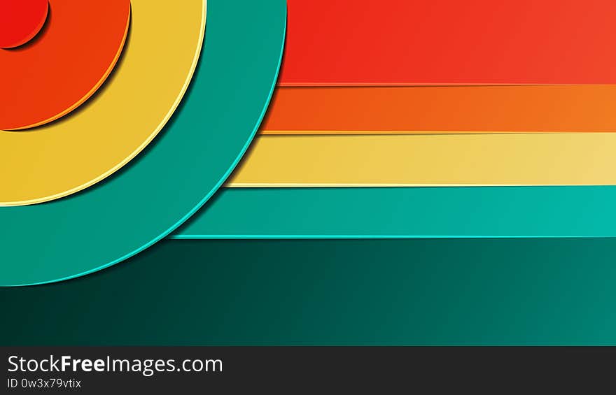 Geometric colorful background. Horizontal banner template. Stock illustration