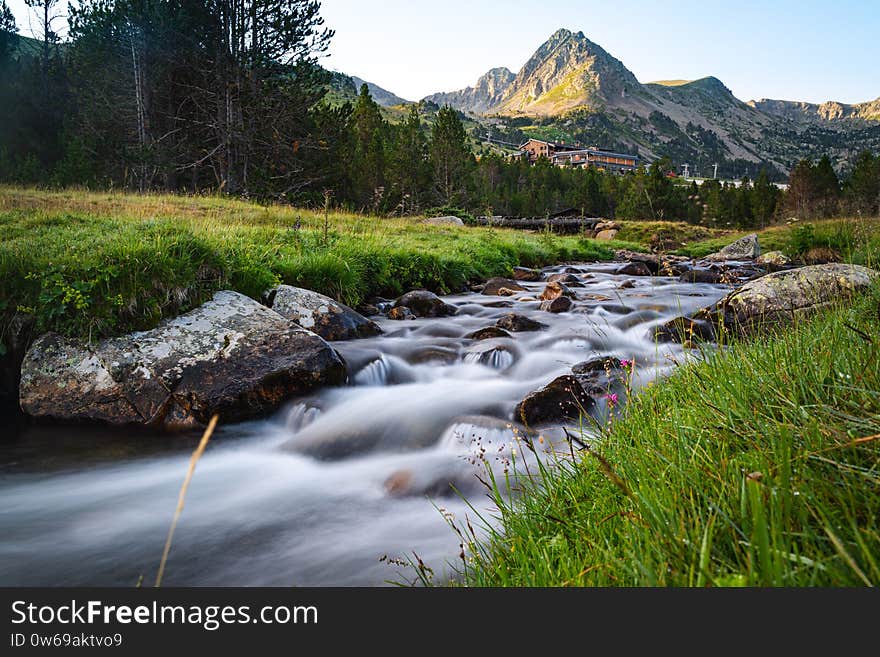 Mountain river landscape in Pyrenees