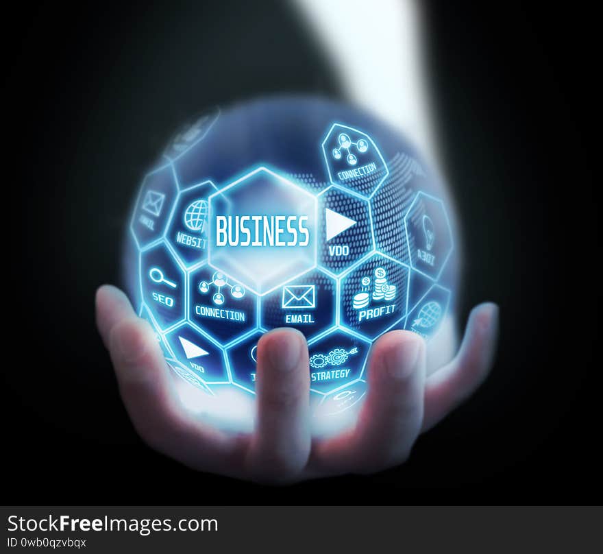 Business Globe Blue Background Plan, Idea,email,conection,profit,seo