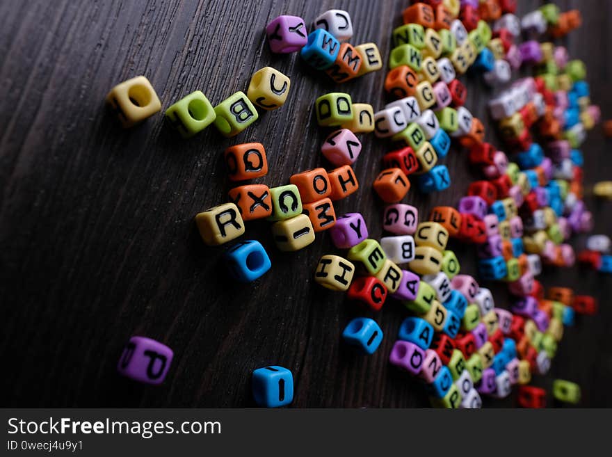 Word or alphabet cube for education concept on wooden table. Prepare for education learning