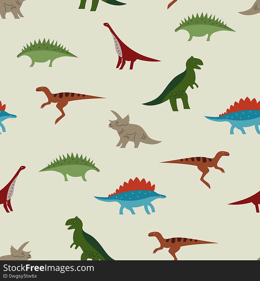 Seamless Color Dino Pattern