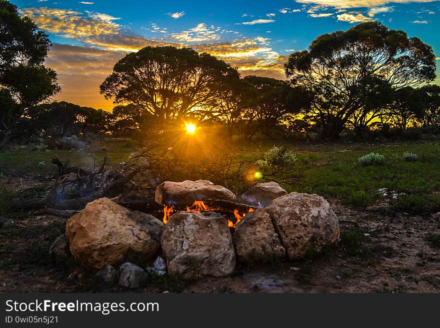 Orange landscape Sunset around Australia