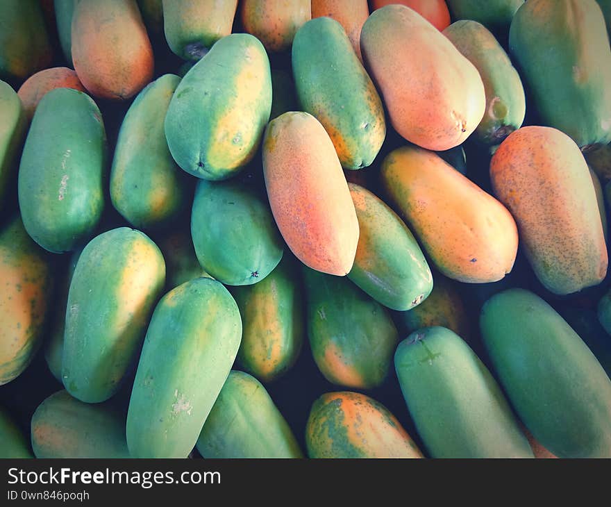 Papaya fruit  sold in supermarkets