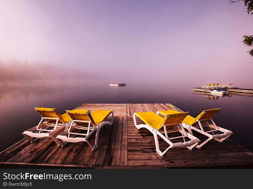 Dock on Lac-Superieur, Mont-tremblant, Quebec, Canada