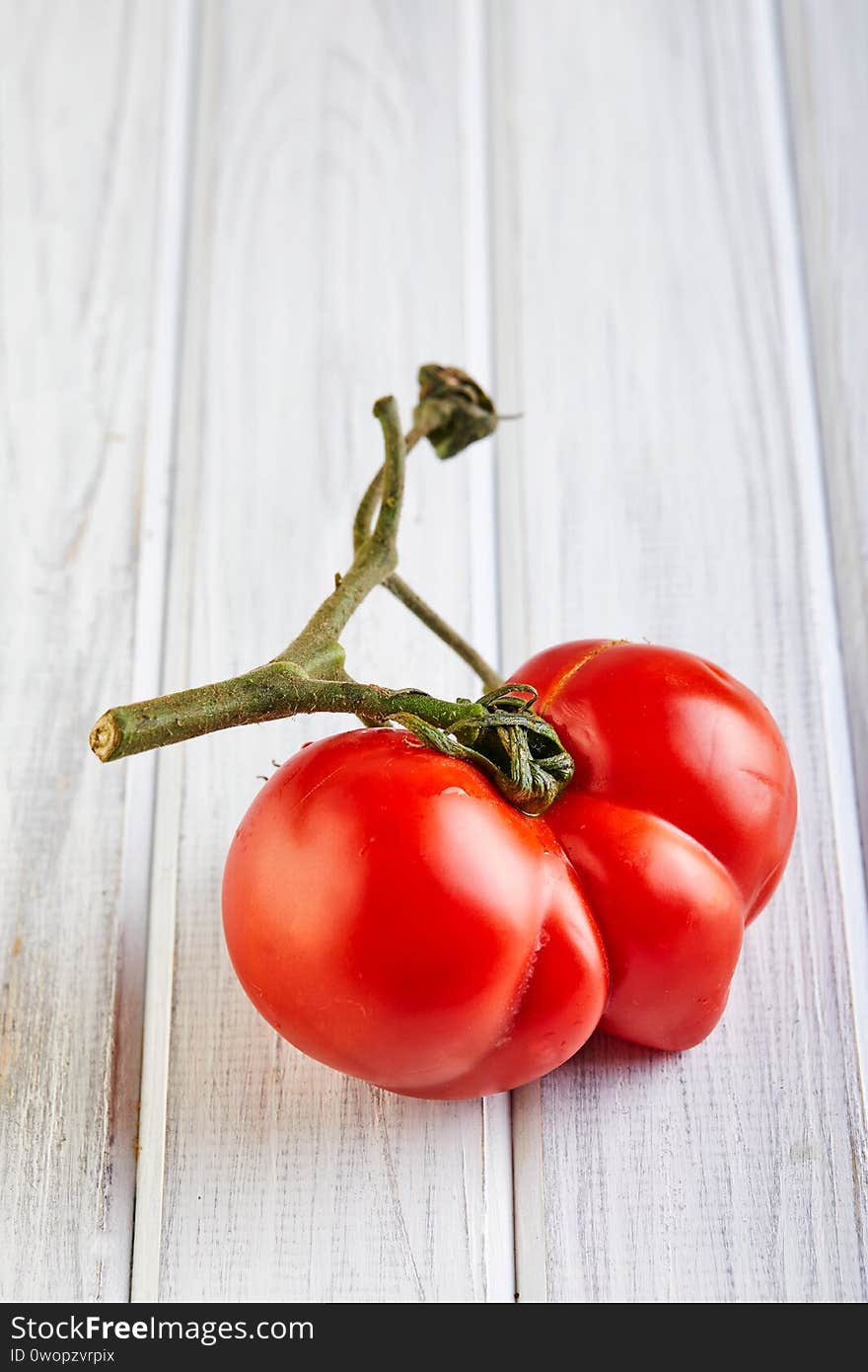 Severely malformed mutant tomato. Ugly fruit. Food shops mostly prefer the best quality fruit and vegetables, or slightly lower-quality goods sold for a bit less. Ugly fruit is not in high demand