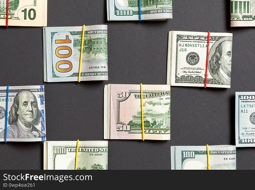 Money Background with american hundred dollar bills on top wiev with copy space for your text in business concept