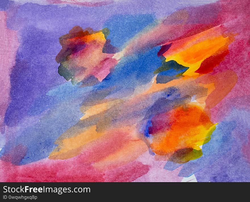 Watercolor art background. Texture backdrop. Decorative multicolor wallpaper. Structure paper