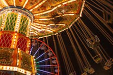 Swing Ride With Lights At A Carnival Royalty Free Stock Photos