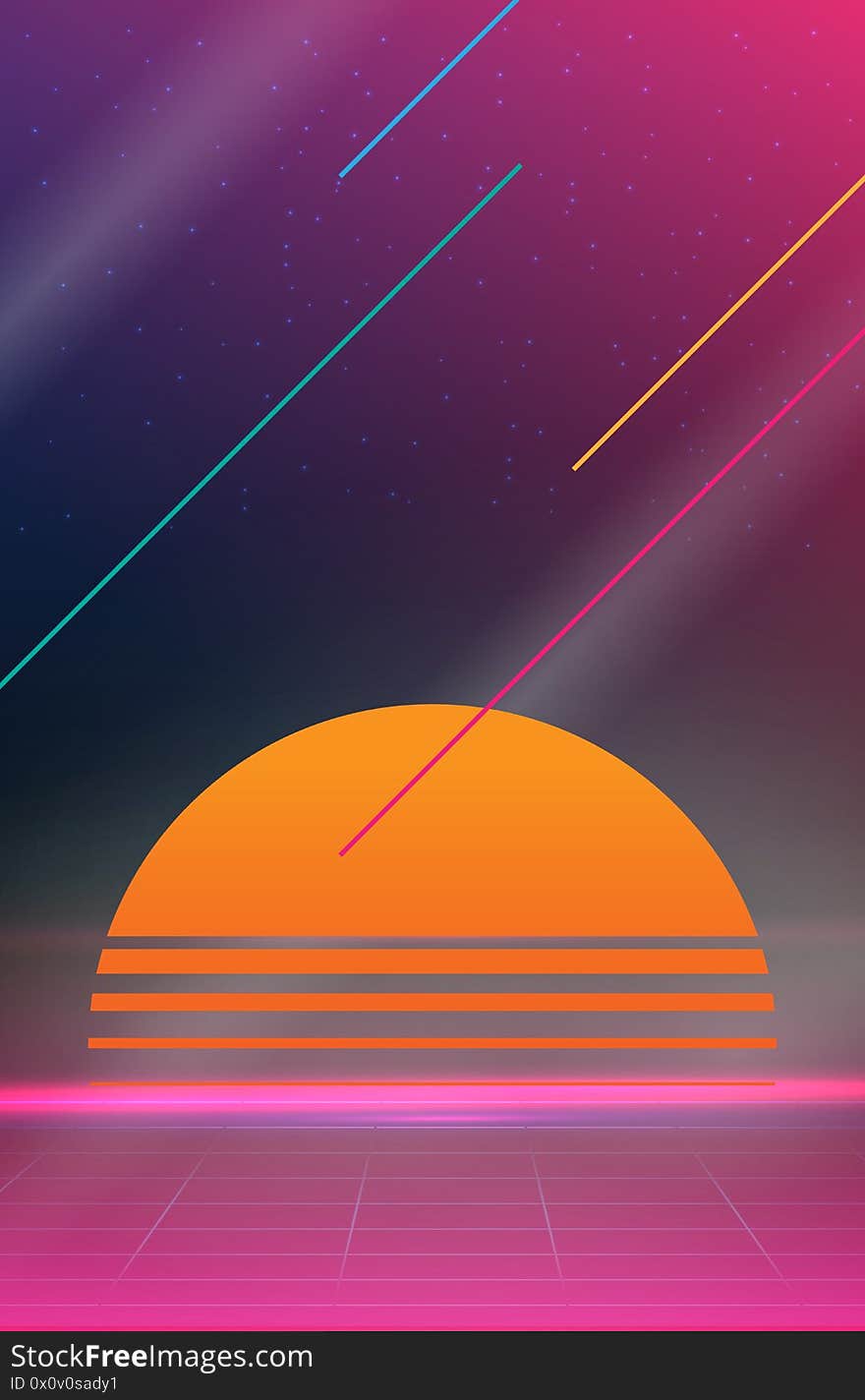 Retro futuristic vector background