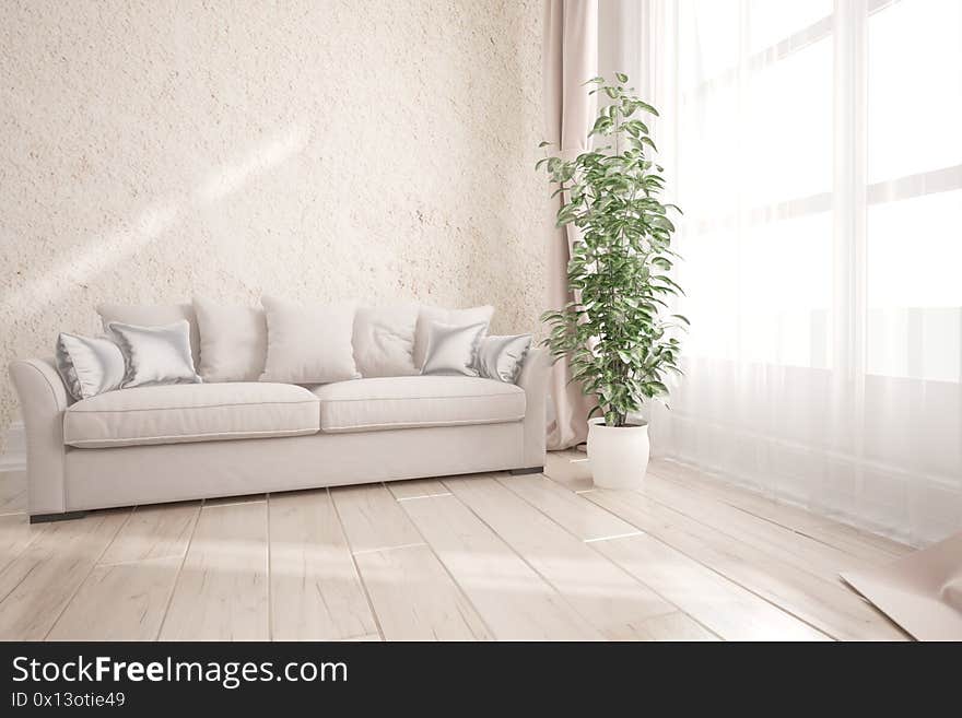 Modern interior design with armchair,plants,frames,lamp. Modern interior design with armchair,plants,frames,lamp