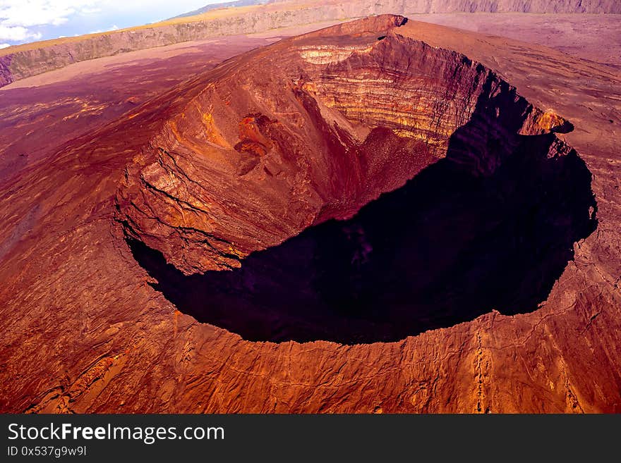 Piton de la Fournaise volcano, Reunion island, indian ocean, France. Piton de la Fournaise volcano, Reunion island, indian ocean, France