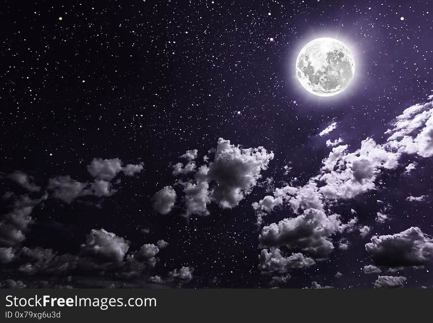 light blue dramatic galaxy night panorama from the moon universe space on night sky background