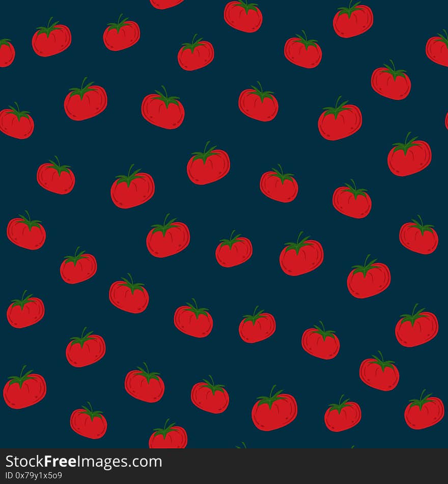 Random red tomatoes. Tomato seamless pattern