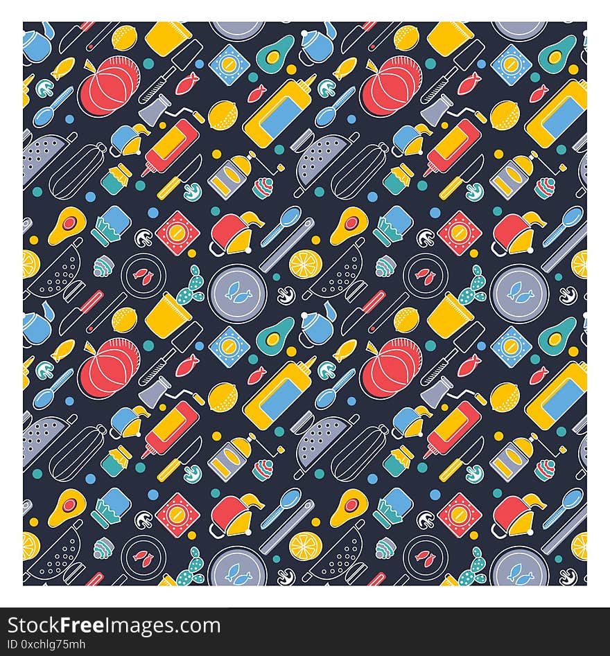 Home kitchen seamless geometric pattern