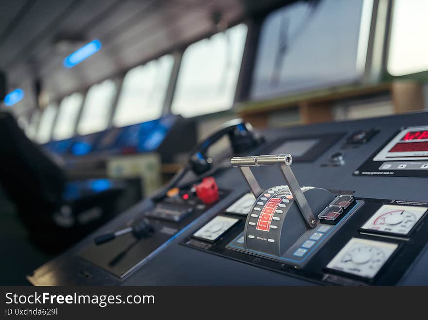 Wheelhouse control board of modern industry ship