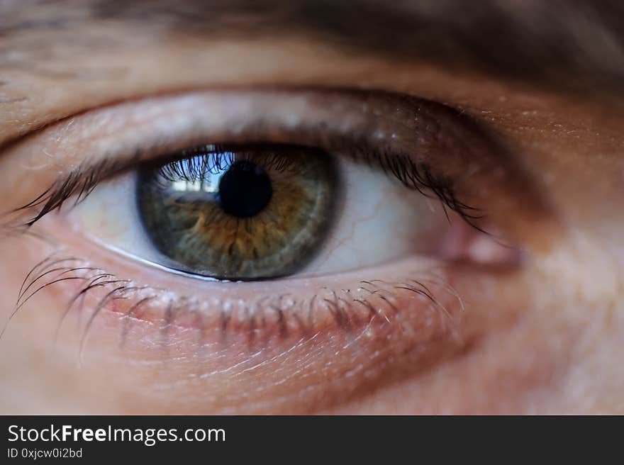 Close-up photo of the eye of a young man