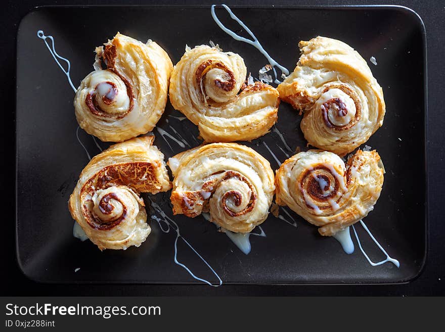 Cinnamon rolls, delicious hot homemade cakes