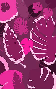 Red Leafs Pattern Background. Red Vector Illustration Stock Photo