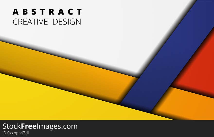 Simple Colorful Vector Background In Material Style. Horizontal Template For A Banner, Cover Or Other Digital Or Printed Design