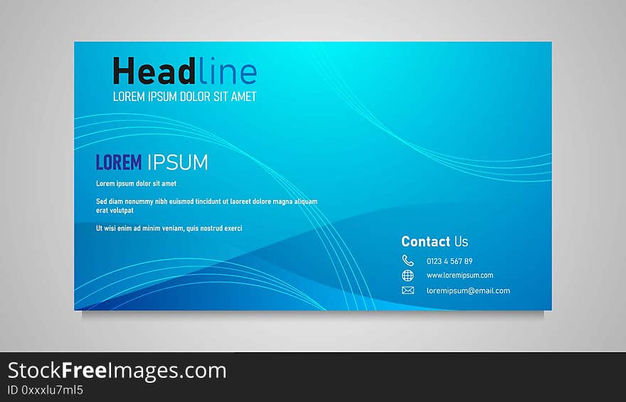 Postcard, brochure cover, flyer design with simple concept