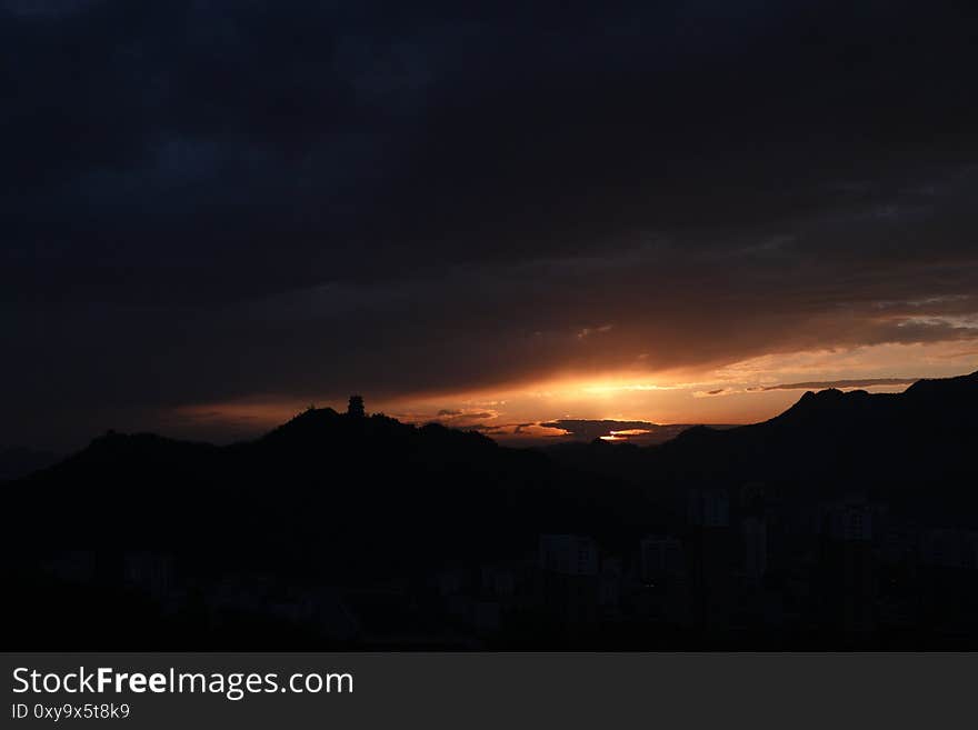 Sunrise in Xinglong County, Hebei Province, China