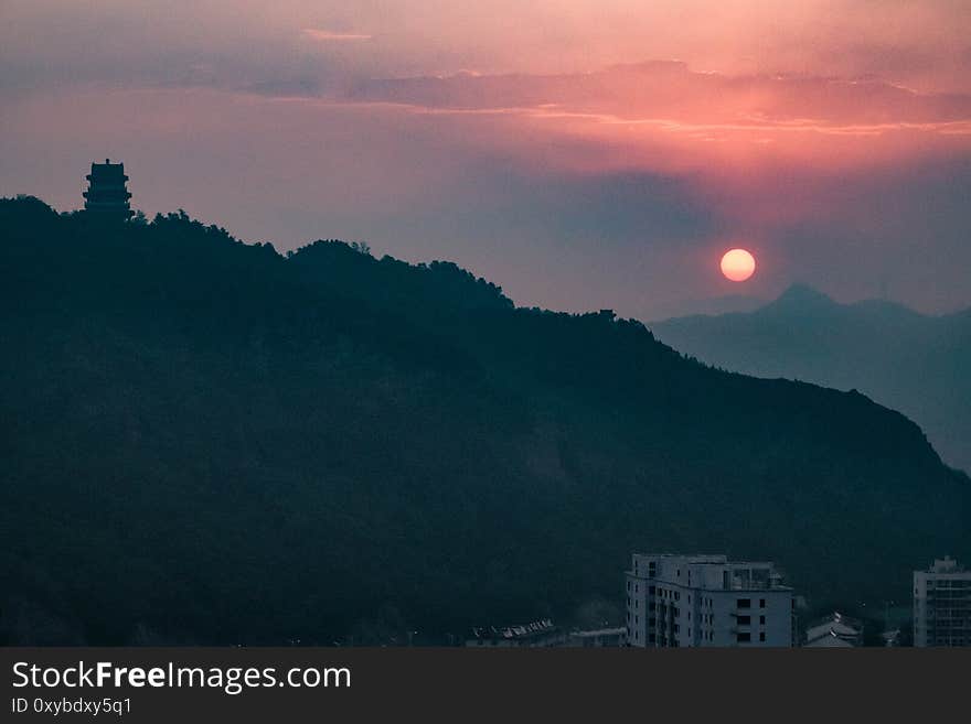 Sunrise in Xinglong County, Hebei Province, China