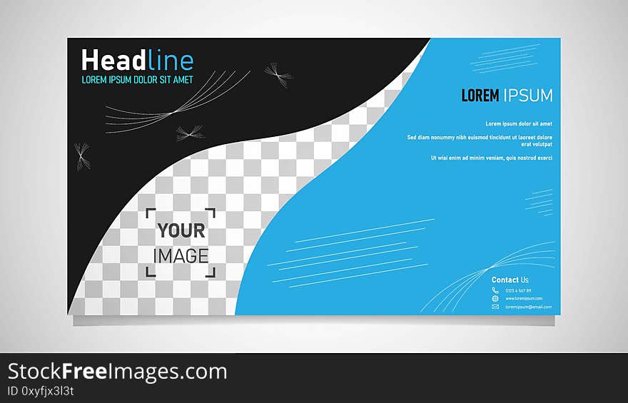 Postcard, brochure cover, flyer design with simple concept