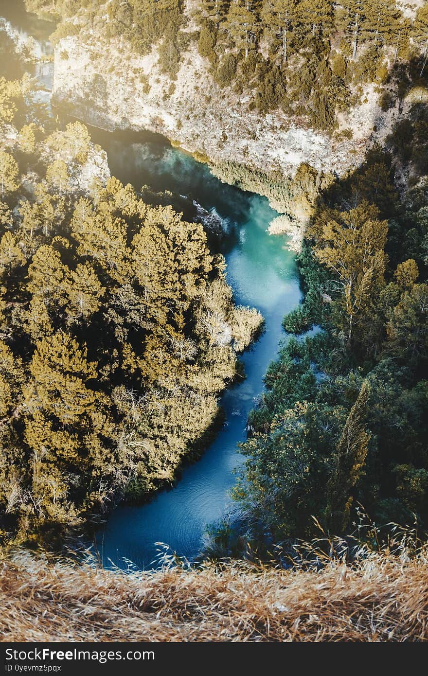 Aerial Landscape With A Beautiful River And Nature