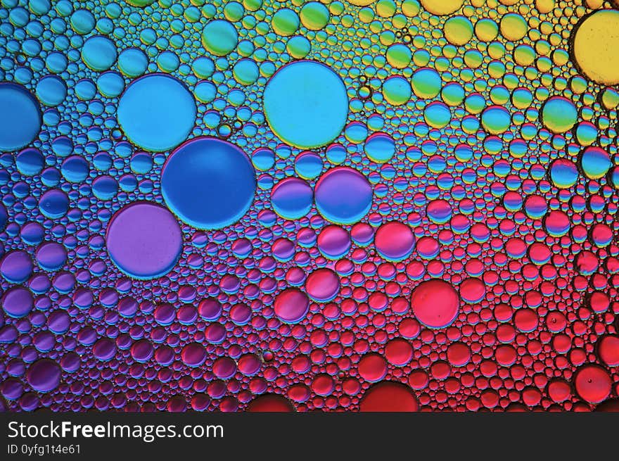 Background Of Colorful Oil Drops In Water Surface