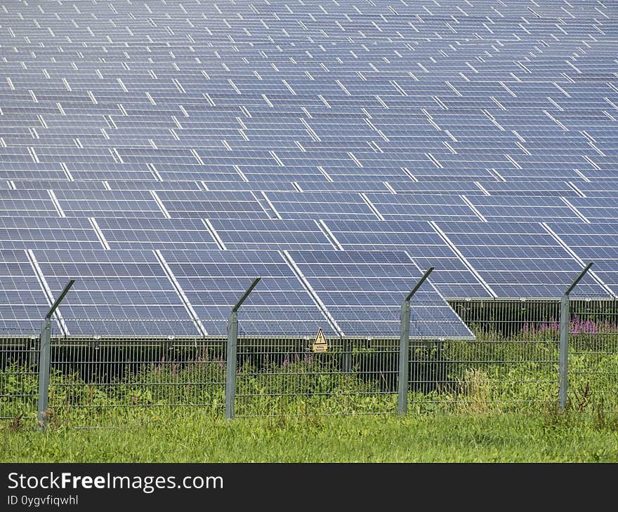 Solar Panel Farm At The Field