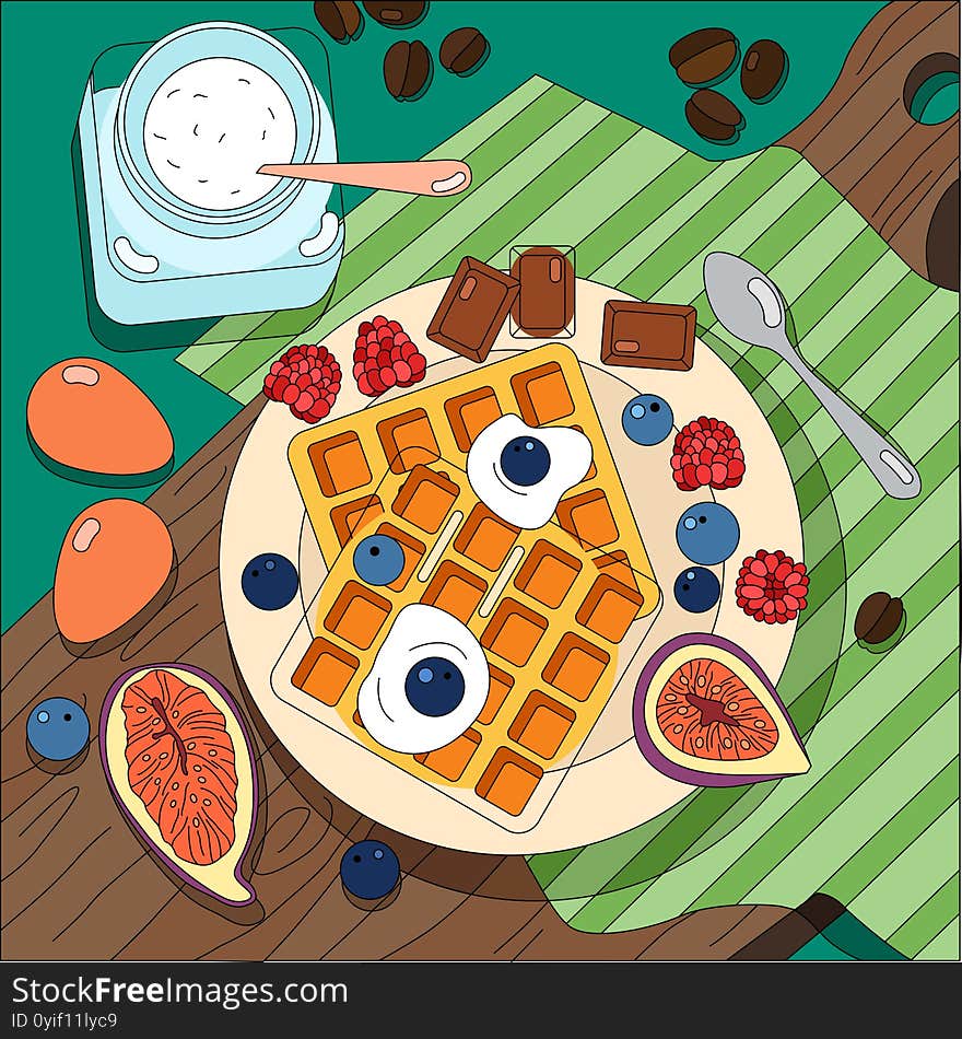 Plate With Sweets And Fruits