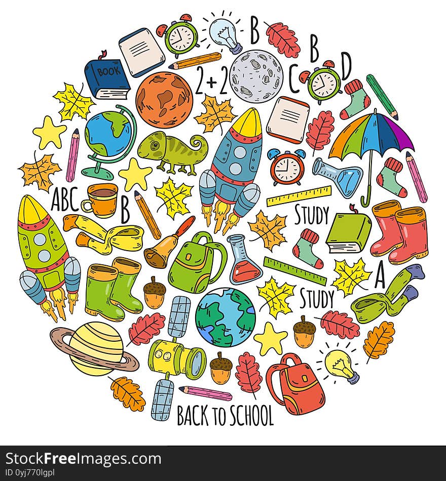 Back To School Background. Back To School Super Shopping. Super Sale. Vector Illustration. Pattern Of Welcome Back To