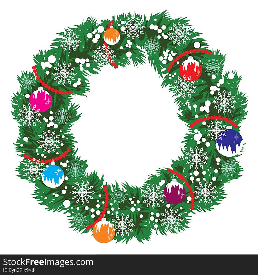 Christmas wreath vector illustration