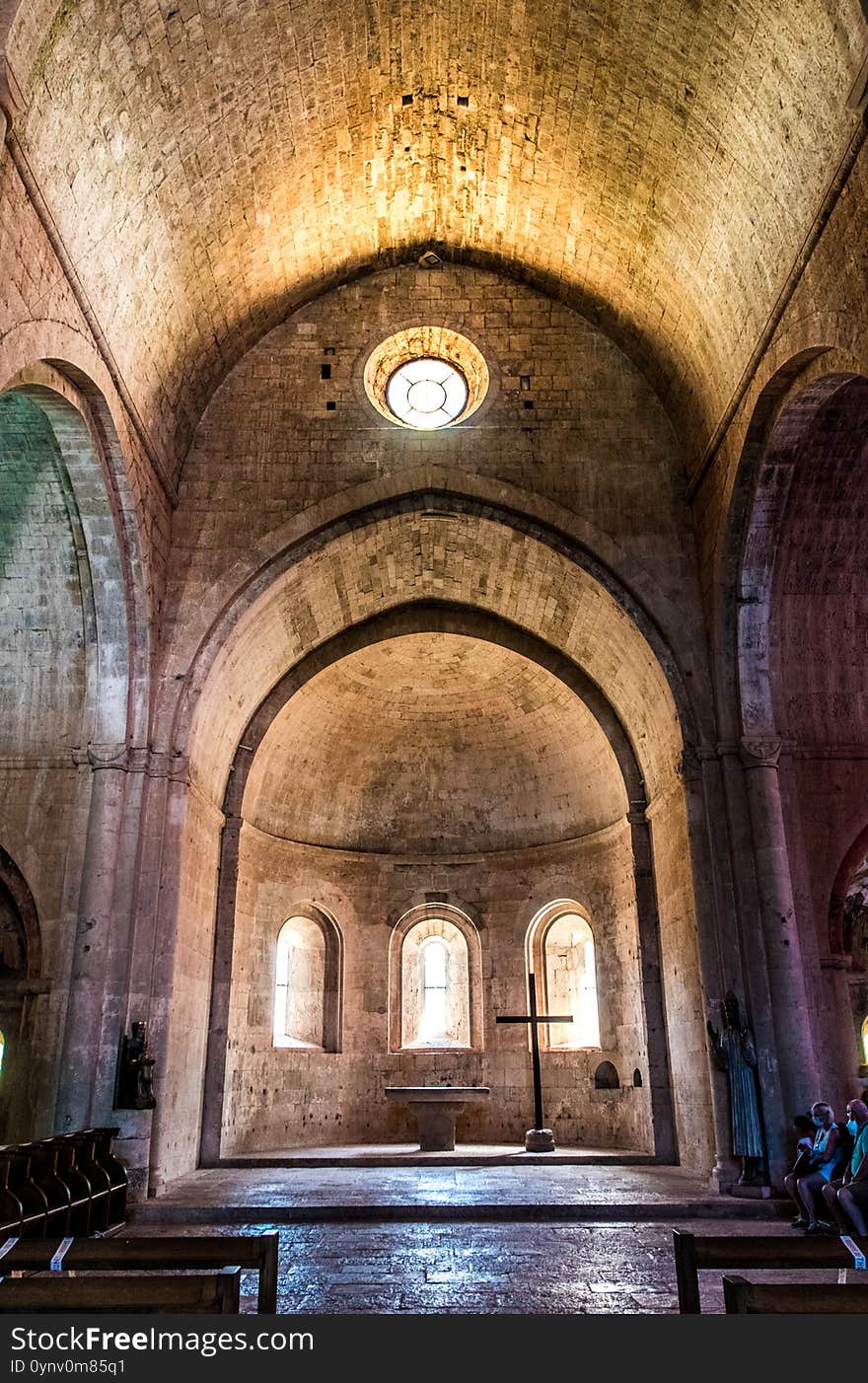 Altar of the Cistercian abbey of Thonoret in the Var in France. Altar of the Cistercian abbey of Thonoret in the Var in France