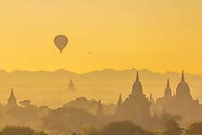 Bagan Cityscape Of Myanmar In Asia Stock Images