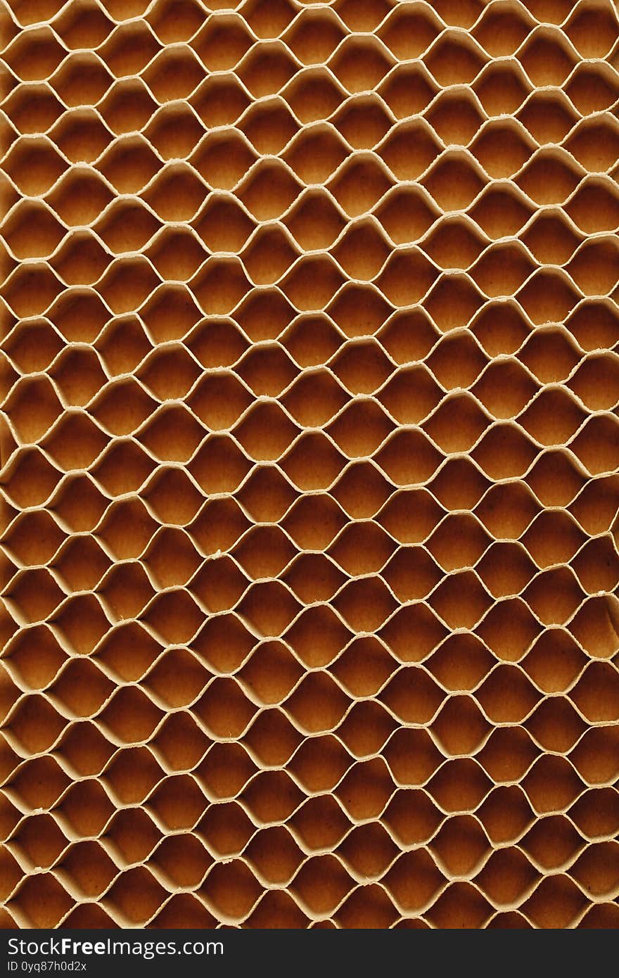 Honeycomb cells of cardboard stiffening rib background