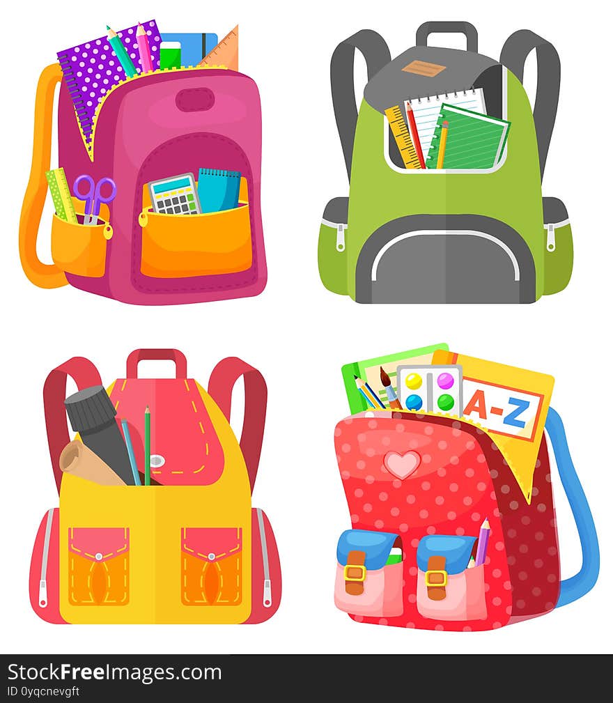 Colored School Backpack Back to School