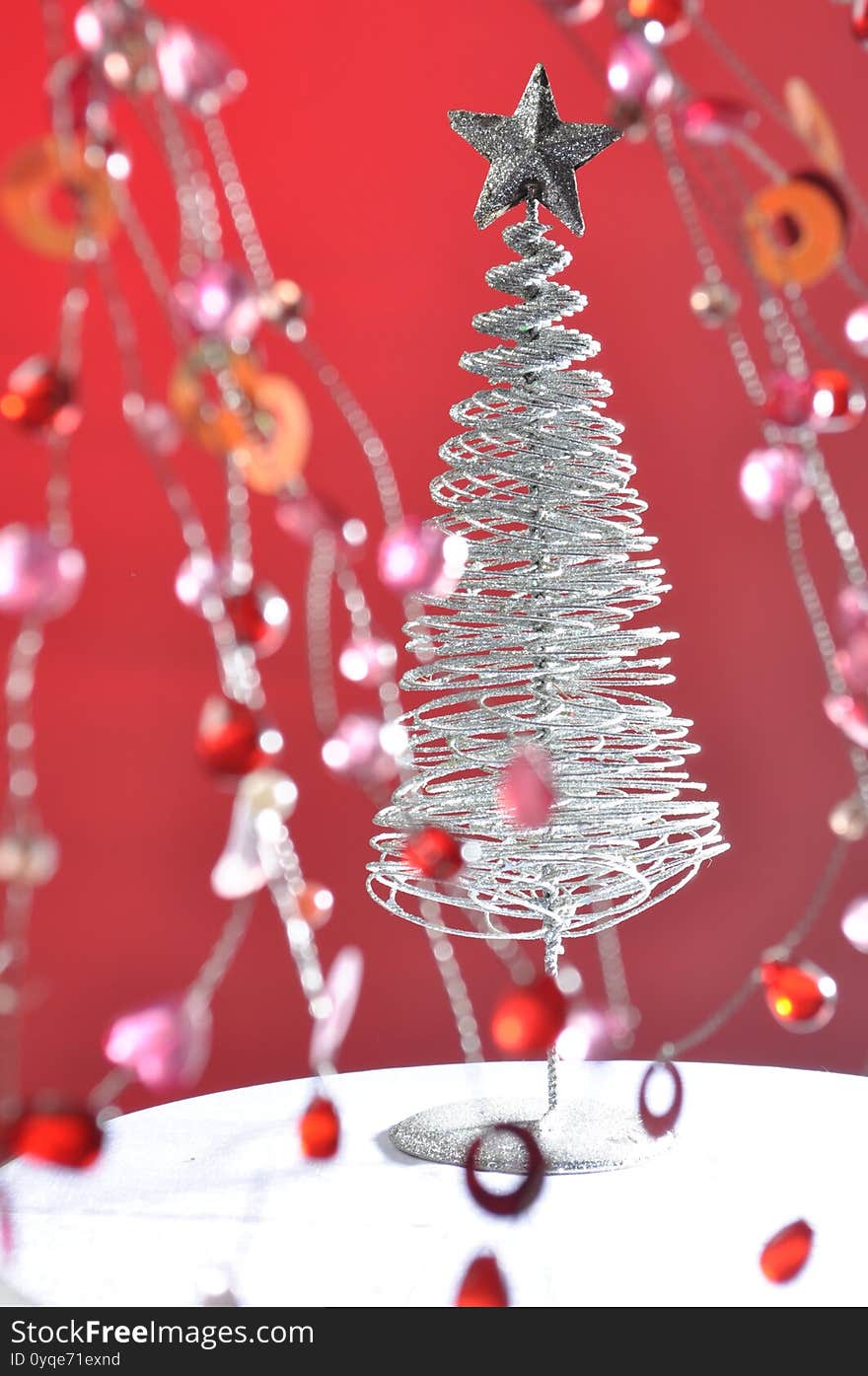 Decorative Christmas tree with garlands