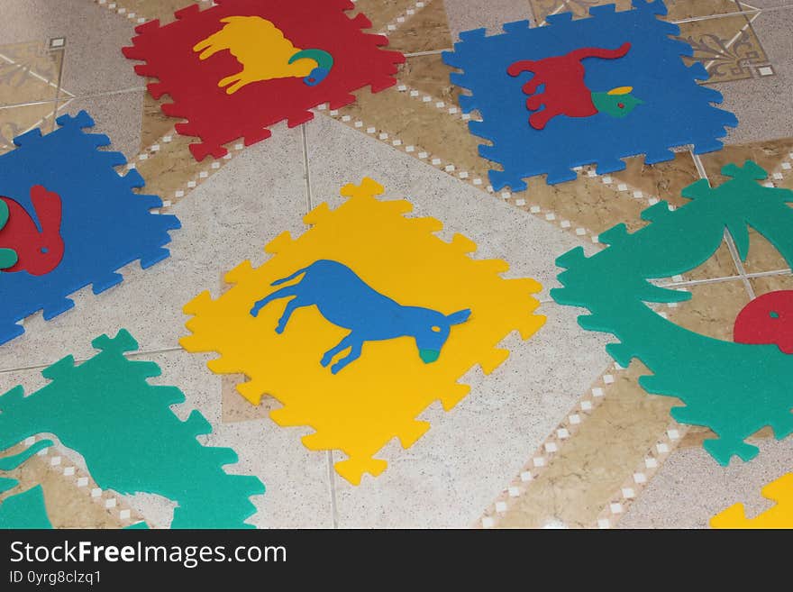 Baby placemat puzzle with animals for children