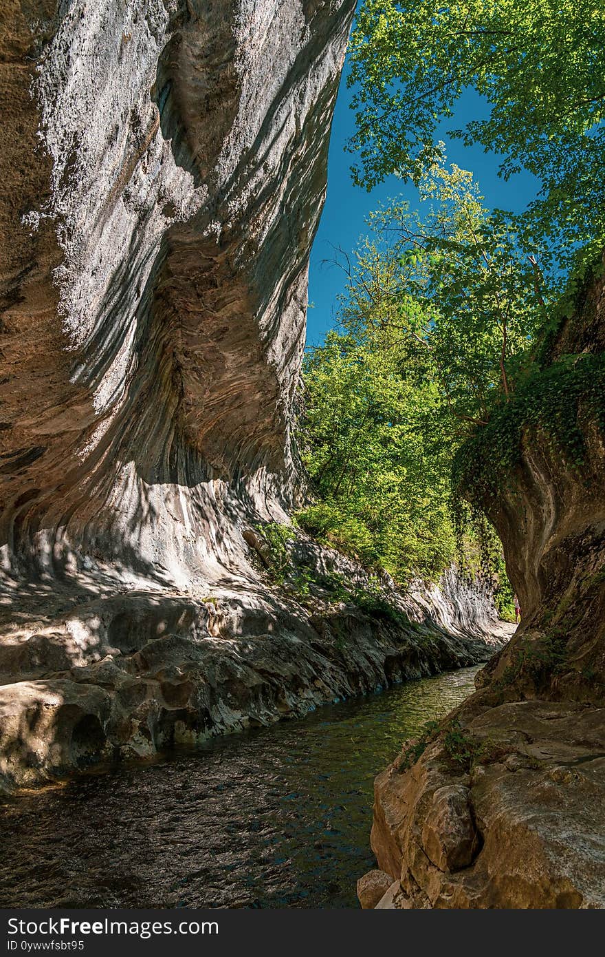 Mezozoic limestone roks natural gorge