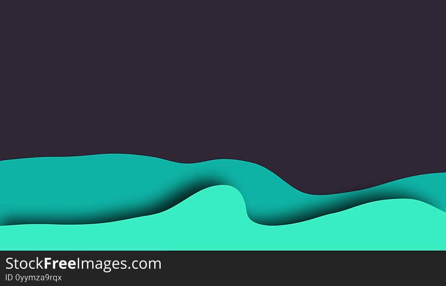 Abstract Cartoon Background From Color Wavy Layers. 3D Rendering Of Modern Art, Computer Generated