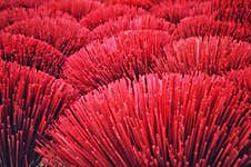 Top View Of The Red Incense Stick ,Selective Focus Royalty Free Stock Photo