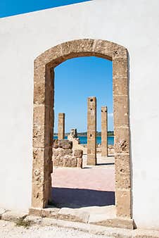 Old Tuna-fishery Building In Vendicari Nature Reserve, Sicily, Italy Stock Image