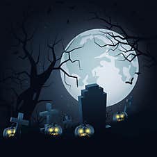 Halloween Dark Scary Night Vector Background Royalty Free Stock Image