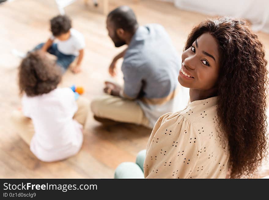 Focus of african american woman looking