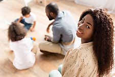 Focus Of African American Woman Looking Royalty Free Stock Image