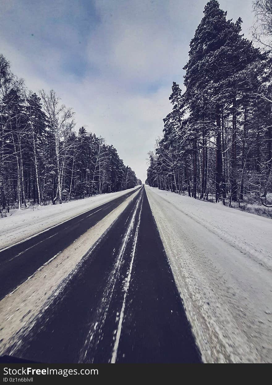 Truck winter road Sweden