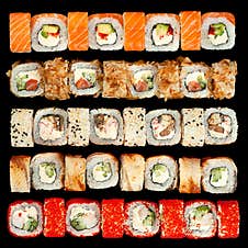 Rolls Set Closeup Square Frame Royalty Free Stock Photo